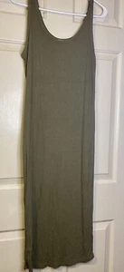 Sommerkleid Damen olivgrün Midi Stretch Sommer, L - Bild 1 von 2