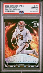 2022 Panini Donruss Optic BROCK PURDY Red Hot Rookies RC PSA 10 GEM MINT Silver - Picture 1 of 2