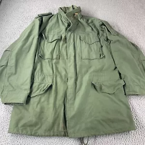 Vintage Alpha Industries Field Jacket Size Large Long Green Cold Weather Coat * - Picture 1 of 17