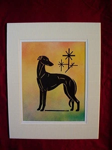 Estampado de galgo Whippet multimedio estilizado #32 por Cindy A. Conter - Imagen 1 de 1
