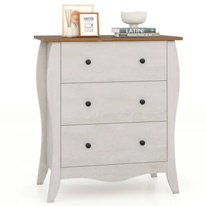 30" Farmhouse Chest of Drawers with 3 Folding Fabric Drawers & Anti-tipping Kit - Picture 1 of 10