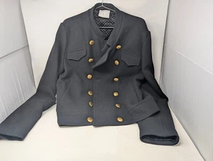 Gucci Military Style Jacket Mens Size 52 Black Wool Gold Button Coat (93) - Picture 1 of 20