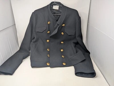 Gucci Military Style Jacket Mens Size 52 Black Wool Gold Button Coat  (93) - Image 1 of 4