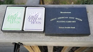 DOUBLE Deck PLAYING CARDS: GREAT AMERICAN GOLF HOLES Brookstone w/Jokers - Picture 1 of 8
