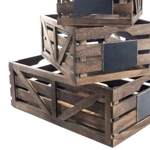 Premium Stackable Wooden Crates for Crafts and Home Decor - 3 Compartments - Picture 1 of 9