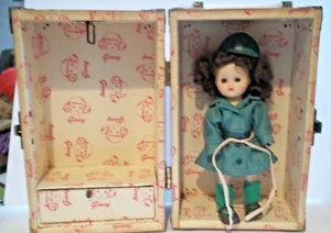 Vintage Ginny Doll GIRL SCOUT & Metal Doll Wardrobe Trunk Pink 10X6X6 - Picture 1 of 12