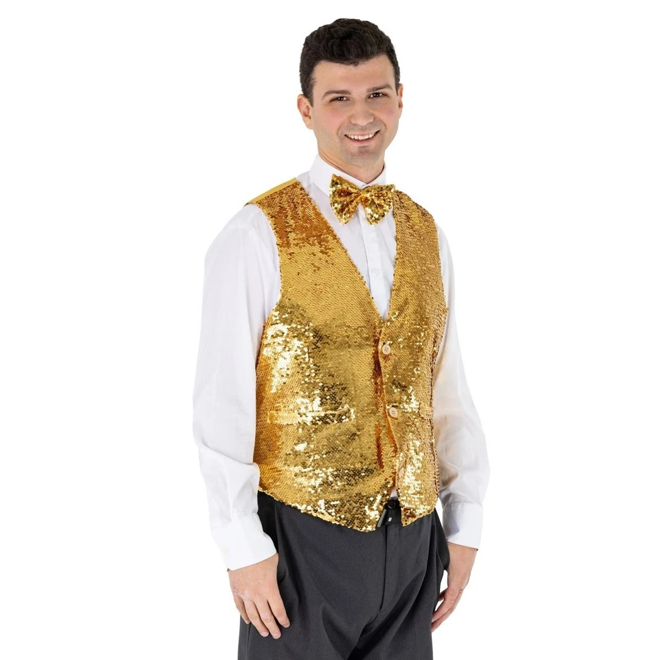 Dress Up America Sequin Vest with Bowtie - Sparkly vest for Men - Costume Party - Image 1 of 1