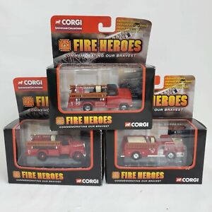Lot of 3 Corgi Fire Heroes Bethpage American Chicago GMC Boston Mack New in Box