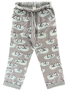 Munki Munki Women Gray Penguin Flannel Drawstring Snap Cuff Pajama Bottoms Sz XS - Picture 1 of 13