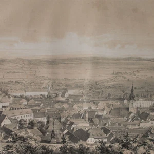 Carl Reichert Graz lado sur vista histórica Suiza litografía original siglo XIX - Imagen 1 de 5
