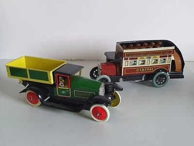 Paya Bus Omnibus General Doppeldecker Kipper Uhrwerk Made Spain Blechspielzeug - Bild 1 von 4