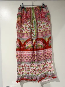 Pantalones cuadrados para mujer Delfina estampado floral 100 % seda talla pequeña - Imagen 1 de 11