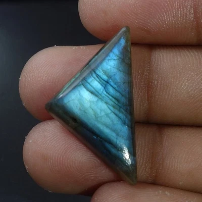 21.80Ct Bright Multi Fire Spectro lite Labradorite Trillion Cab Loose Gemstone - Image 1 of 4