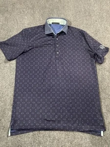 Greyson Poloshirt Herren Medium Navy Blau Muster Golf Performance Made In Peru - Bild 1 von 8