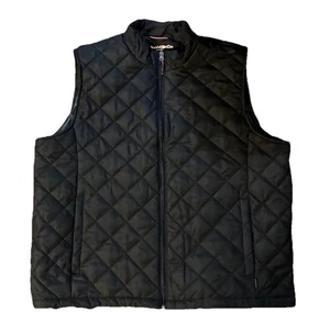 Hawke&Co Men Quiltted Vest 2XL Full Zip Solid Black - Picture 1 of 6