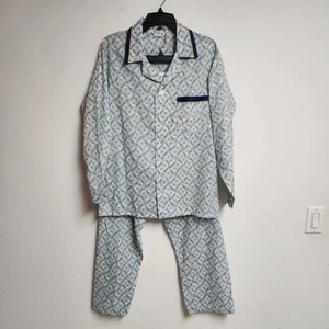 Vintage Retro JC Pennys Pyjama Set Kerbkragen Herren Medium bügelfrei blau 70er - Bild 1 von 23