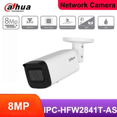 Dahua IPC-HFW2841T-AS 8MP Built-in Mic WizSense IP Camera PoE SMD+ IR80M IP67 - Image 1 of 4