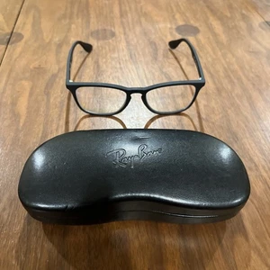 Ray-Ban Brille Brillengestell RB7074 5364 Matt Schwarz Gummiert Kreis 52-18-145 - Bild 1 von 10