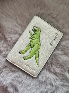 NWT COACH CHALK/MULTI REXY DINO SKETCH ID/CARD CASE WALLET CAJ49 - Picture 1 of 5
