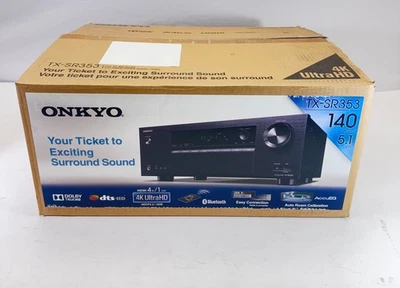 NEW - Onkyo TX-SR393 5.2 Sound Channel A/V Receiver - W/ REMOTE - BUNDLE, READ - Image 1 of 4
