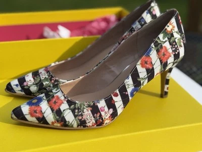 Tacones Kenneth Cole Reaction Bill-Lated FB Floral Rayas Talla 7.5 Nuevos en Caja Foto 1 de 4