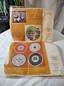 NUOVO pacchetto di set vintage a punto croce - orsetti panda e calico barattolo topper - Foto 1 di 13