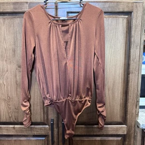 Intimately Free People Women's Turnt Thong Bodysuit Copper Color Size Small - Picture 1 of 8
