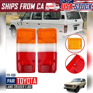 Fit 1980 85 88 89 Toyota Land Cruiser Fj60 Tail Light Lens Pair Lamp Left+Right - Picture 1 of 8