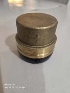 Sharkbite Push-Fit Fitting End Cap, (2 in Tube Size), Brass, Brass, (See Descrip - Picture 1 of 8