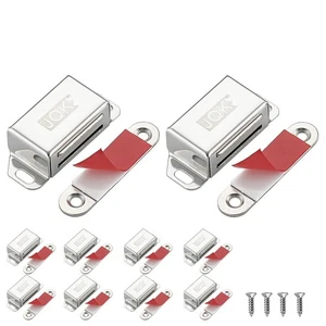 JQK Magnetic Cabinet Door Catch, Stainless Steel Closet Catches 10 Pack with ... - Picture 1 of 7