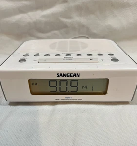 Sangean RCR-5 Compact AM/FM Digital Tuning Clock Radio, White, 10 Memory Presets - Picture 1 of 6