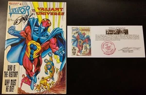 The Visitor vs. the Valiant Universe (1995) #1 & 2 SIGNED Notarized Layton Chen - Picture 1 of 14