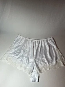 Secrets In Lace XL Bright White Satin Tap Pant With Beautiful Lace Accents - Picture 1 of 9