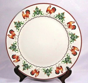 Placa Enesco Country Gate con gallos, tallos de maíz - Imagen 1 de 7