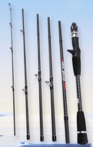 Caña de pescar de viaje giratorio caña de fibra de carbono 6 secciones trucha viaje 7 pies - Imagen 1 de 29