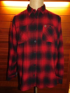 Coleman Shirt Men's XXL Red Black Buffalo Check Plaid Flannel Button Up - Picture 1 of 8