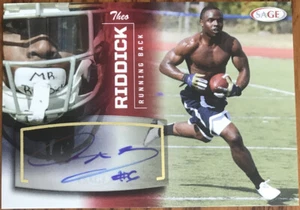 2013 SAGE Autographs Red Theo Riddick #46 Notre Dame Fighting Irish - Picture 1 of 2