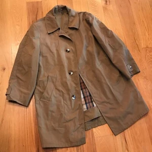 NINO Country Club Jacket Brown Overcoat Nino-Flex German Tan Overcoat Plaid Long - Picture 1 of 8