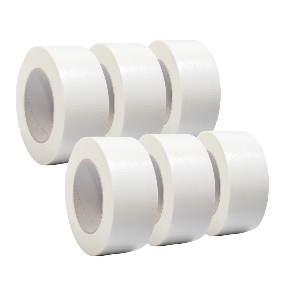 (0,07€/1m) 6x 50m Panzertape Gewebeband Klebeband Gaffa Tape Panzerband weiß