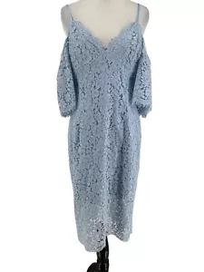 Vestido de cóctel para mujer Bardot azul Karlie hombro frío talla 8 - Imagen 1 de 7