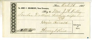CIVIL WAR - RELIEF FUND RECEIPT- SOLDIERS WIFE 9TH ME INFANTRY SACO ME 1861 - Picture 1 of 1