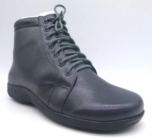 Walking Cradles Zack Dark Gray Leather Ankle Boots Size 6 M Lace Up - Picture 1 of 15