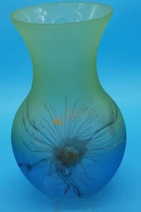 "Florero alemán Ambiente Zwiesel vintage 11"" vidrio artístico pintado soplado a mano" - Imagen 1 de 7