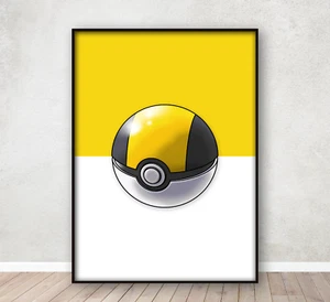 Póster Pokemon Ultra Ball impresión de arte de pared para dormitorio infantil enmarcado A4 - Imagen 1 de 5