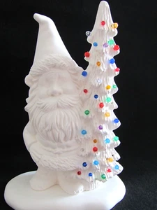 UNPAINTED CERAMIC BISQUE- WINSTON GNOME/TREE/BASE/PINLIGHTS READY TO PAINT - Picture 1 of 1