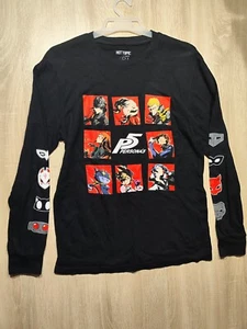Persona 5 Herren Schwarz Baumwolle Langarm Videospiel T-Shirt Gr.S - Bild 1 von 6