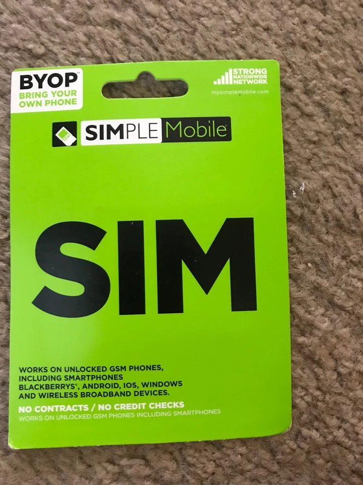 SIMPLE Mobile SIM Card - Bring Your Own Phone - Image 1 of 1