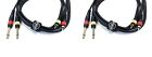 2 PACK 6' FT FOOT FEET Dual Patch 1/4" MALE TO RCA SPEAKER CABLE cords DJ PA