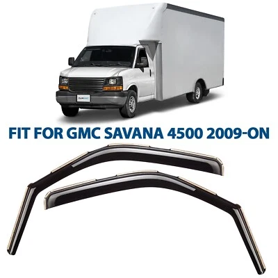 Deflectores de ventana lateral protectores de lluvia para GMC Savana 4500 2009-2025 Foto 1 de 4