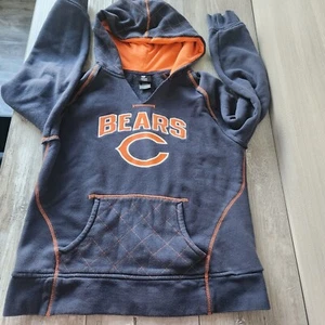 Felpa con cappuccio Chicago Bears donna NFL taglia L arancione navy misto cotone Y2K - Foto 1 di 14